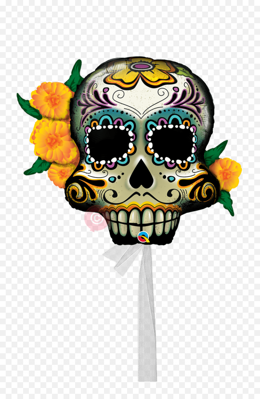 Day Of The Dead Skull - Globo Catrina Qualatex Emoji,Dead Skull Emoji