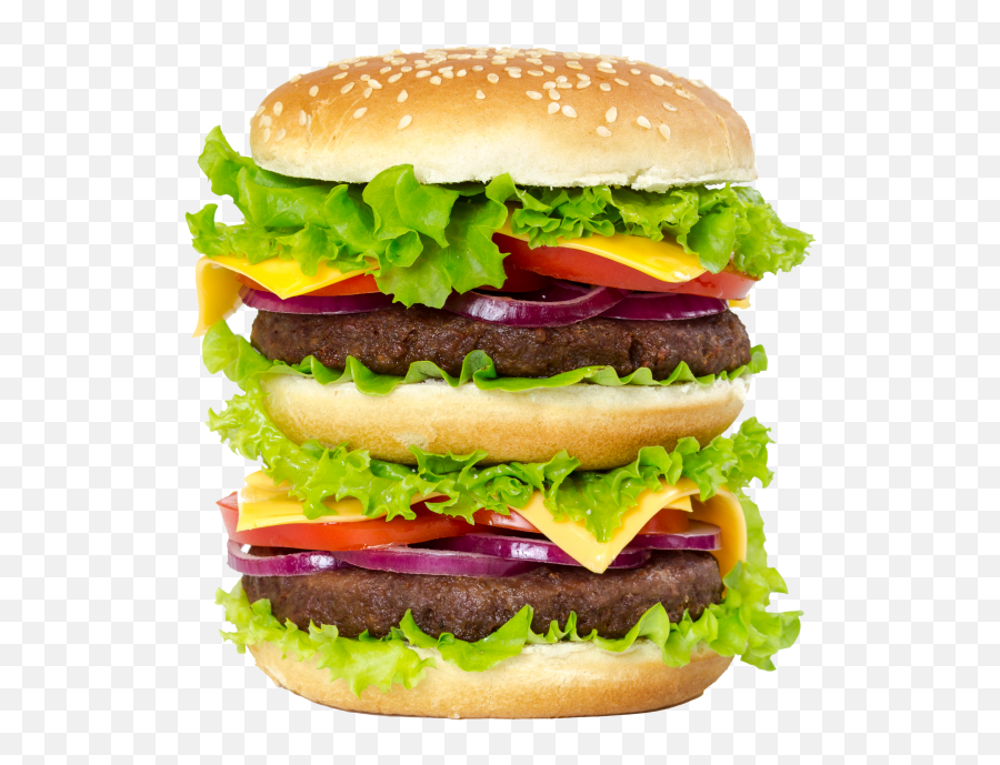 Double Burger Transparent Png Image - Double Burger Hd Emoji,Emoji Burger,