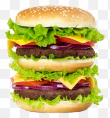Double Burger Transparent Png Image - Double Burger Hd Emoji,Emoji Burger,