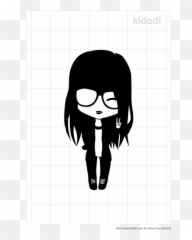 Chibi With Glasses Stencils Free Printable Cartoons - Dot Emoji,Cookie Emoji Free Printable