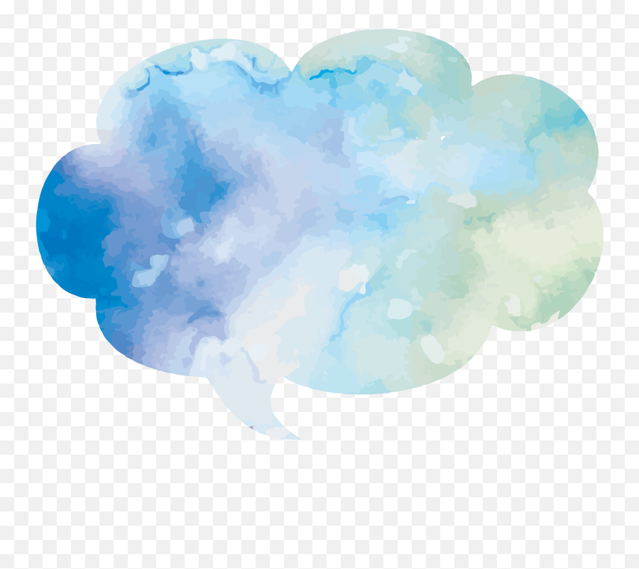 Download Box Blue Text Watercolor - Transparent Cloud Text Box Png Emoji,Blue Box With White Lightning Bolt Emoji
