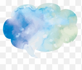 Download Box Blue Text Watercolor - Transparent Cloud Text Box Png Emoji,Blue Box With White Lightning Bolt Emoji