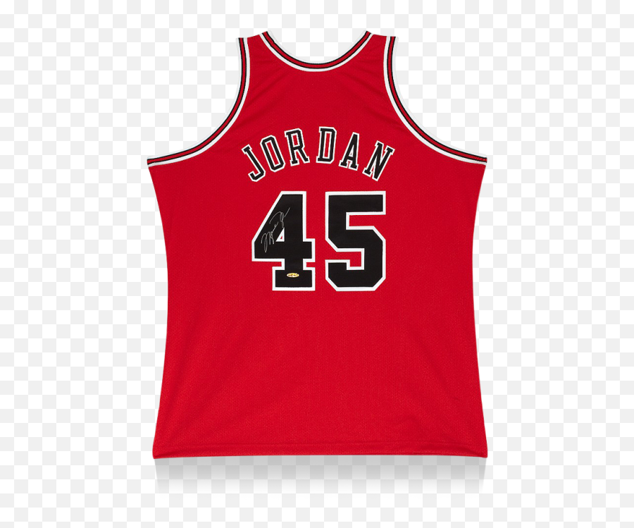 Michael Jordan Back Signed Chicago Bulls 1995 Jersey Mitchell U0026 Ness Edition Emoji,1995 Emotion Jeter