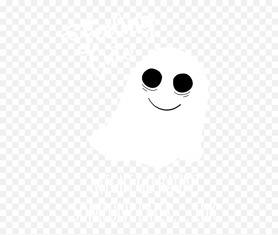 Feeling Cute Ghost Might Go Haunt Someone Later Halloween Emoji,Idk Hands Emoticon