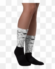 Jeep World Map Socks - Sock Emoji,Emoji Knee Socks