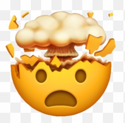 Yellow Mindblown Wow Emoji Sticker By Emoji Art - Head Blown Emoji,Mind Blown Emoji Gif
