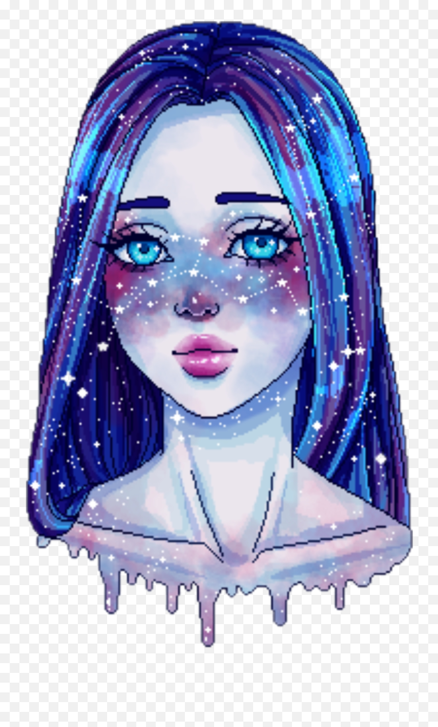 Galaxy Girl Tumblr Sticker - Galaxy Girl Emoji,Galaxy Emoji Tumblr