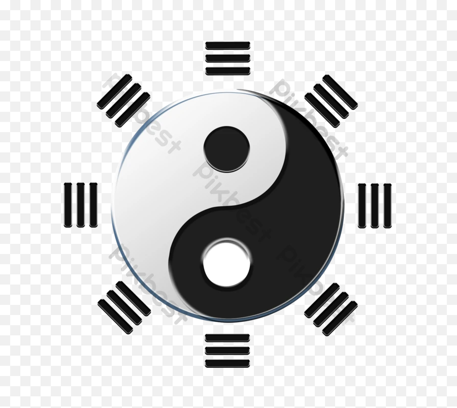 Yin Yang Bagua Tai Chi Diagram - Dot Emoji,Yin & Yang Emoji