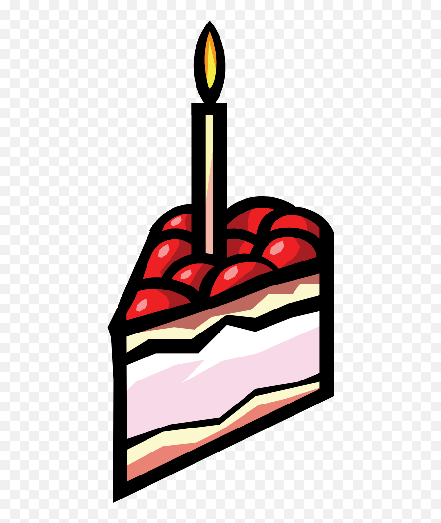 Slice Of Cherry Cake Clipart - Slice Birthday Cakes Clipart Emoji,Slice Of Cake Emoji