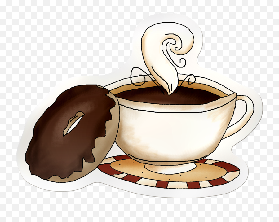 Clipart Coffee Bagels Clipart Coffee - Coffee Donuts Clipart Emoji,Cow And Coffee Cup Emoji
