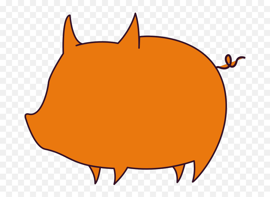 Orange Pig Clip Art - Png Download Full Size Clipart Pig Clip Art Emoji,Guinea Pig Emoji