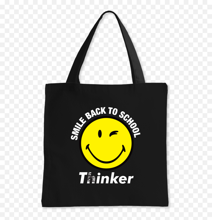 Smile Back To School Totebag Black - Happy Emoji,