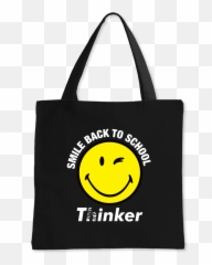 Smile Back To School Totebag Black - Happy Emoji,