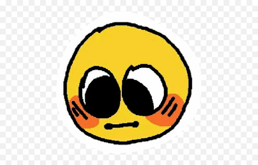 Cute Cursed Emojis - Meme Blushing Shy Emoji,Top 20 Emojis
