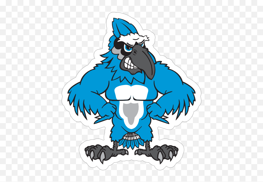 Buff Blue Jay Mascot Sticker - Fictional Character Emoji,Buff Emoji