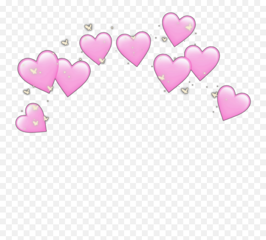 Heart Pink Png - Pink Heart Crown Heartcrown Hearts Emoji,Pink Emoji