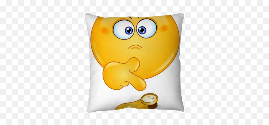 Throw Pillow Pointing At Watch Emoticon - Pixersus Emoji,Thrown Emoji
