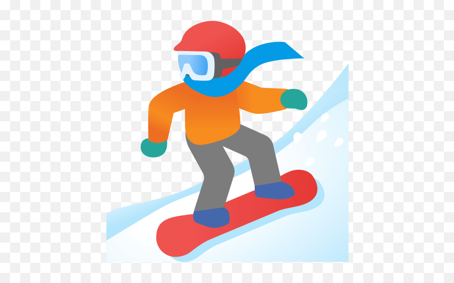Snowboarder Emoji,Mountain Snow Emoji