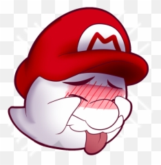 Super Mario Bros - Shy Boo Mario Emoji,Mario Bros Emoji