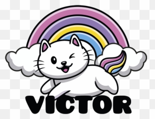 Rainbow Personalized Name Cat Wall Art - Made A Meme This Morning By Ken Nesbit Emoji,Cat Heart Eyes Emoji Pillow
