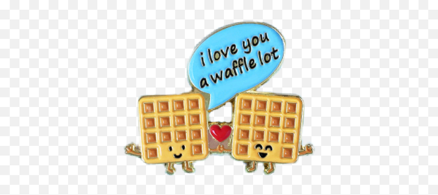 Pin Waffles Sticker - Enamel Pin Waffle Emoji,Emoji Waffle Maker