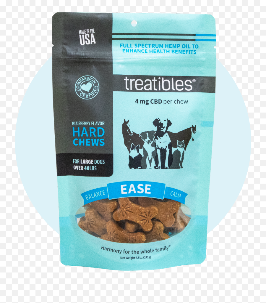Ease Blueberry Flavor Hard Chews - 4 Mg Cbd For Dogs Treatibles Calm Emoji,Looking For A Lap Dog And One That Responds To Emotion
