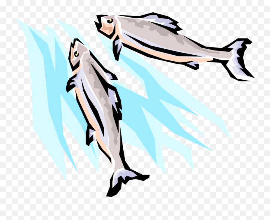 Download Vector Illustration Of - Fish Swimming Upstream Clip Art Emoji,Emojis Spawn Png