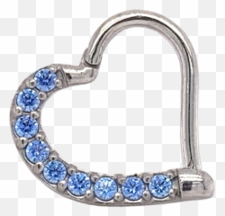 Steel Swarovski Crystal Heart Daith Ring - Isha Body Jewellery Solid Emoji,Swarovski Happy Emoticon Bracelet Sale