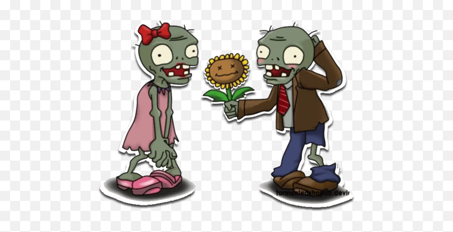 Plants Vs Zombies Stickers - Live Wa Stickers Plants Vs Zombies Love Zombies Emoji,Zombie Emoticon Animated