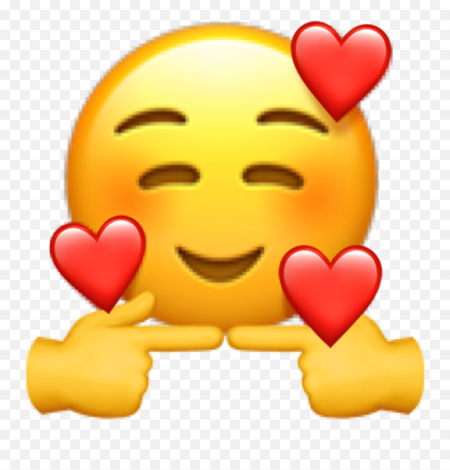 Emoji Cute Harts Fun Sticker - Heart Blush Emoji,Cute Emoticon