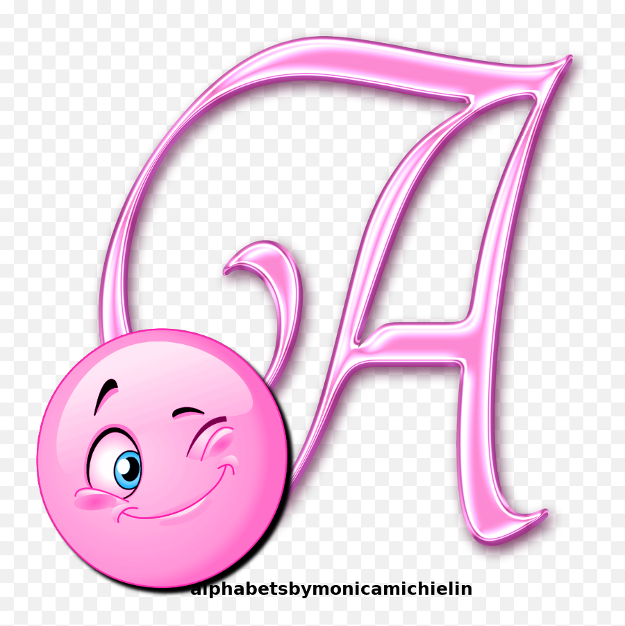 Monica Michielin Alphabets August 2019 - Happy Emoji,