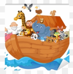 Noah Ark Cartoon Wall Mural U2022 Pixers - We Live To Change Noahs Ark Clipart Emoji,Microphone Emoji Ark