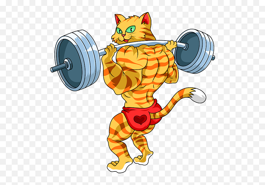 Bodybuilder Athlete Fitness Carry - Bodybuilding Cat Emoji,Bodybuilder Emotions