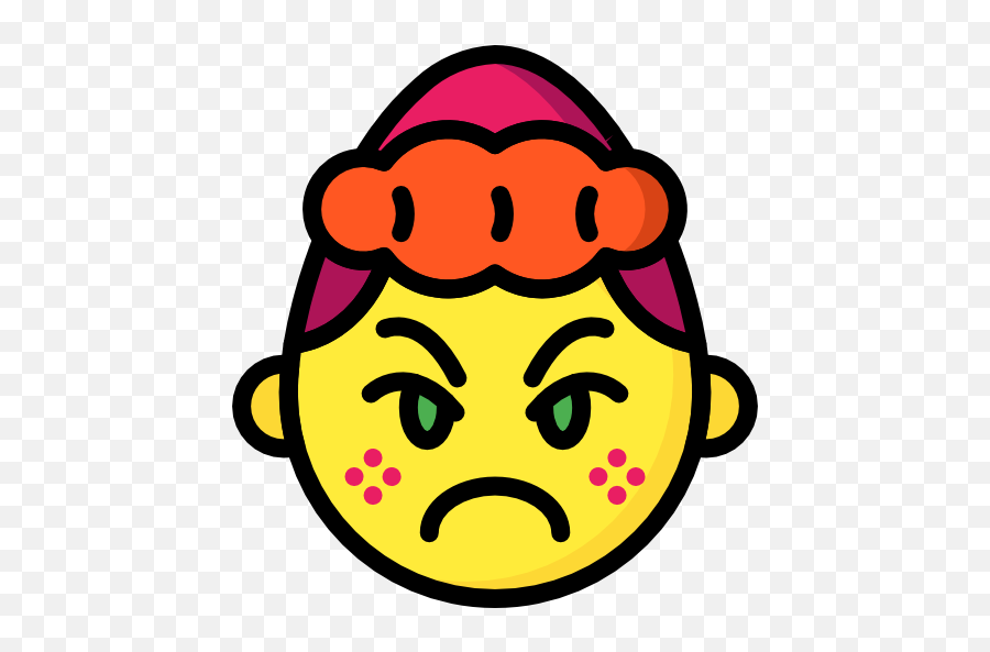 Free Icon Angry - Kiss Emoji With Hair,Angry Flower Emoticon