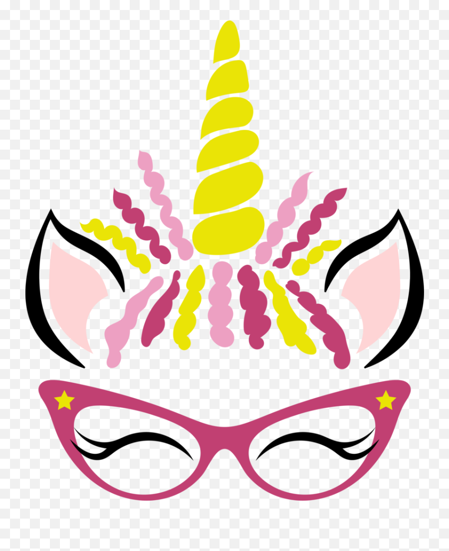 Customizable Unicorn Face Vinyl Decals - Unicorn Face With Glasses Svg Emoji,Unicorn Face Emoji