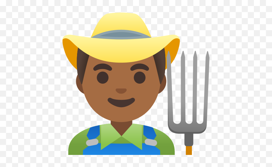 U200d Man Farmer Medium - Dark Skin Tone Emoji,Sun Hat Emoji