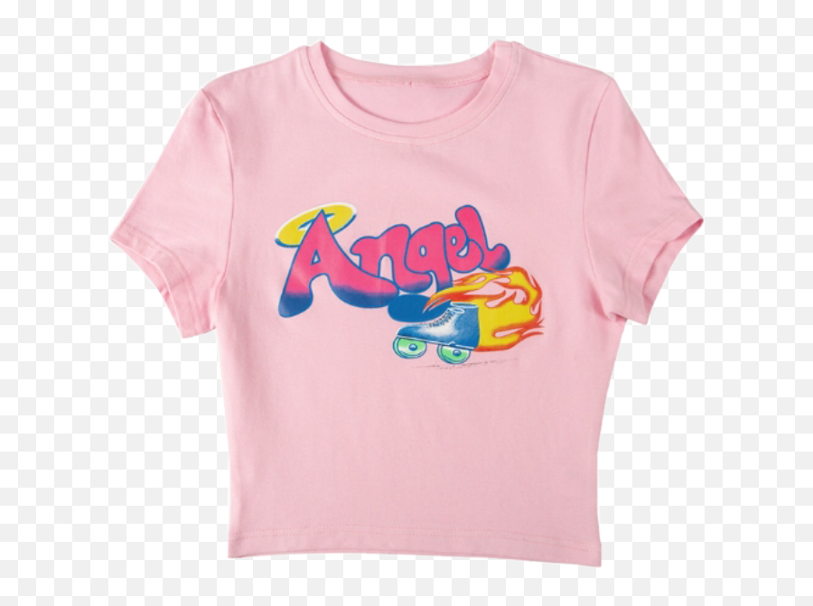 Angel Pink Pinkshirt Sticker - Cropped Indie T Shirt Aesthetic Emoji,Angel Emoji Shirt