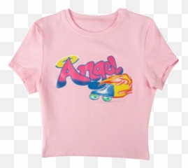 Angel Pink Pinkshirt Sticker - Cropped Indie T Shirt Aesthetic Emoji,Angel Emoji Shirt