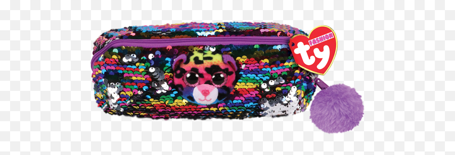 2019 Ty Flippables Sequins Dotty The - Ty Fashion Sequins Pencil Bag Dotty Leopard Emoji,Emoji Pencil Case Ebay