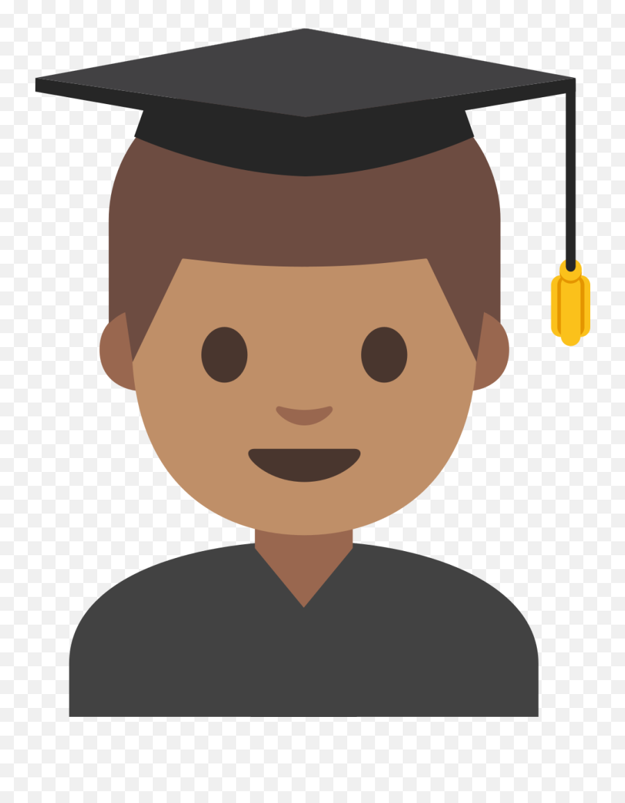 Emoji U1f468 1f3fd 200d 1f393 - Boy With Graduation Cap Clipart,Transparent Graduation Cap Emoji