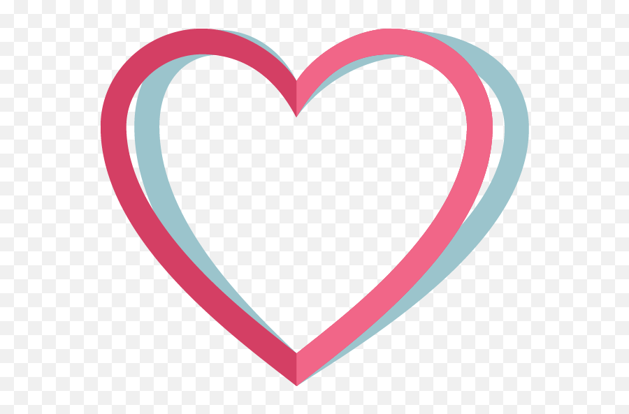 Heart Outline Png Transparent - Love Heart Outline Pink Emoji,Emoji Heart With Two Heart Ears