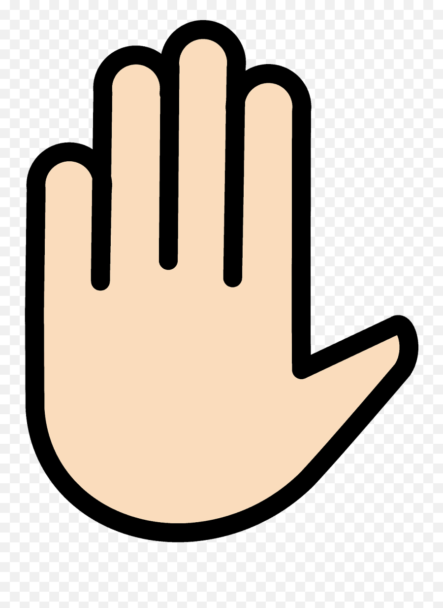 Raised Hand Emoji Clipart - Hand,Mano Levantada Emoticon