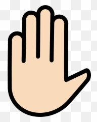 Raised Hand Emoji Clipart - Hand,Mano Levantada Emoticon