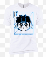 Cyber Helmet Rokkuman Boys Premium T - Shirt Short Sleeve Emoji,Emoticon Wearing Helmet
