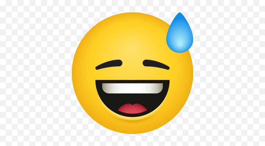 Ícone De Rosto Sorridente Com Suor No Estilo Emoji - Happy,Lauhgin Sweat Emojis