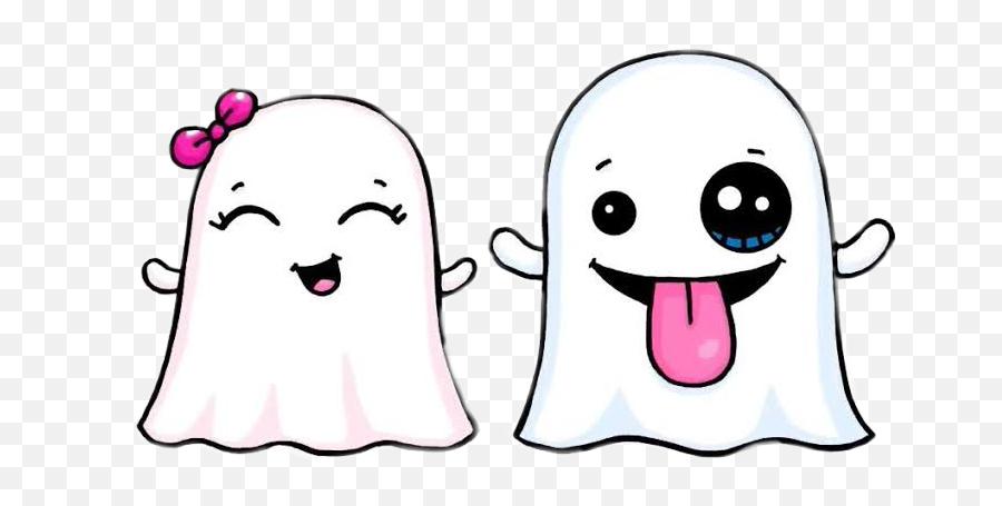 Ghost Sticker Challenge - Cute Ghost Couple Png Emoji,Draw Emoji Ghost