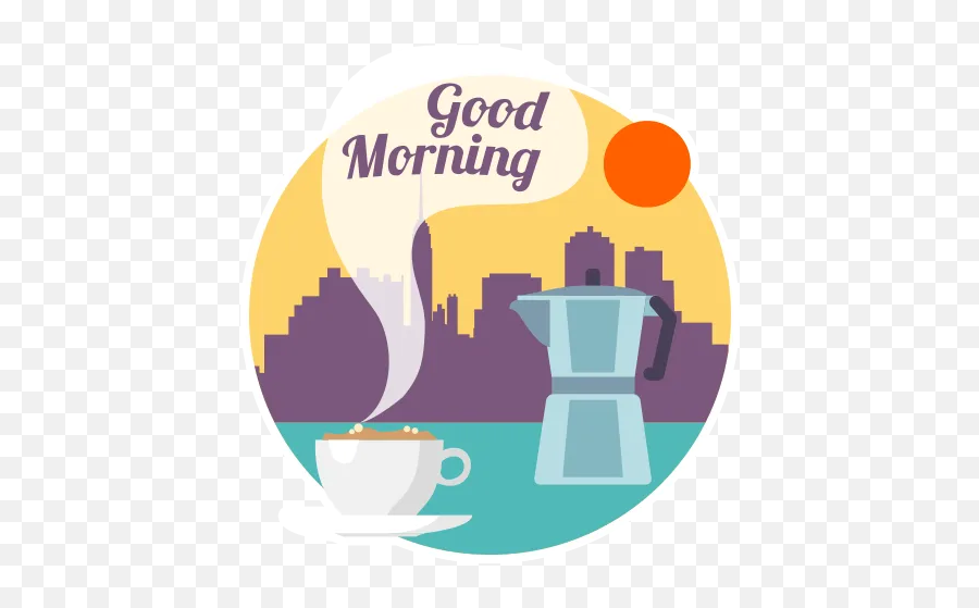 Good Morning 1 By Marcos Roy - Sticker Maker For Whatsapp Emoji,Morning Coffee Emoji