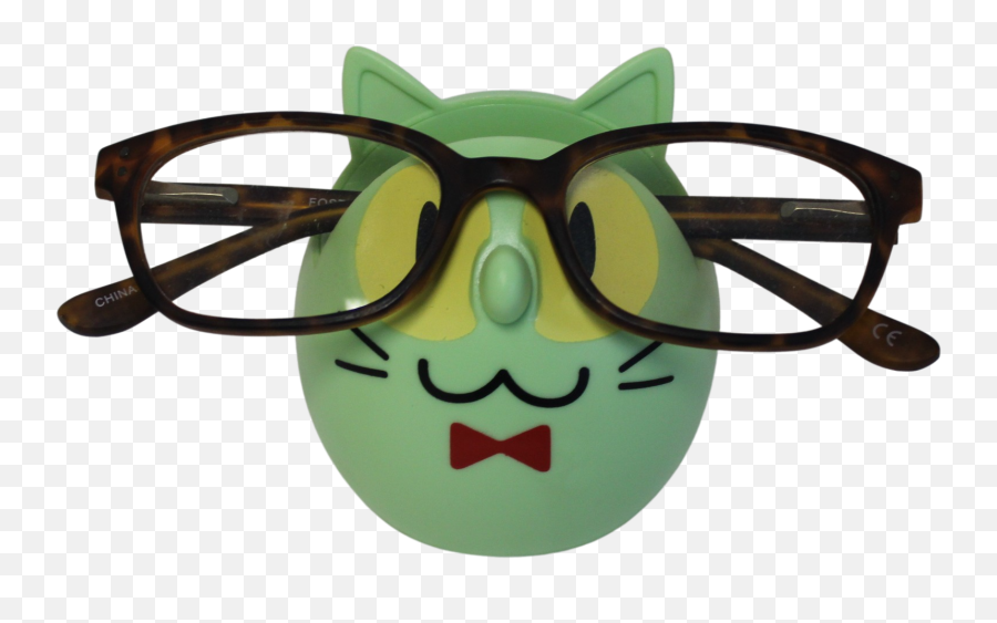 Dependable Industries Cat Eyeglass Holder Stand Display Rack Plastic Smartphone Holder Green Emoji,Emoticons With Eyeglasses