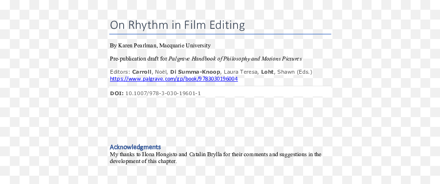 On Rhythm In Film Editing - Horizontal Emoji,Two-mix Rhythm Emotion