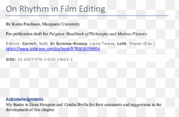 On Rhythm In Film Editing - Horizontal Emoji,Two-mix Rhythm Emotion